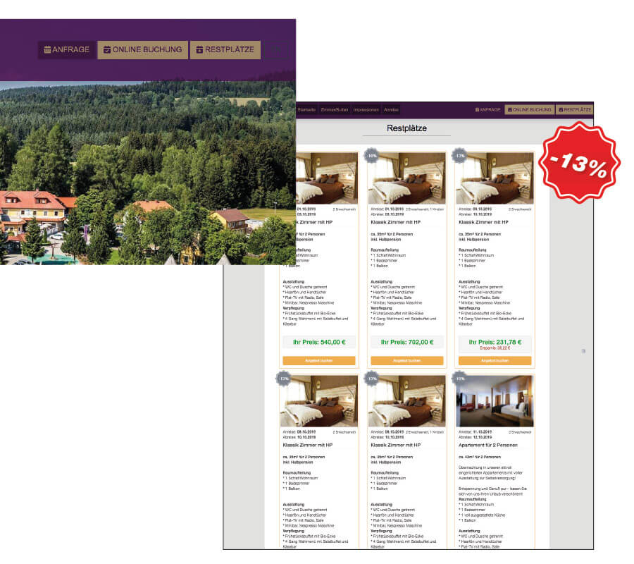 RestplatzBörse Integration in der Homepage
