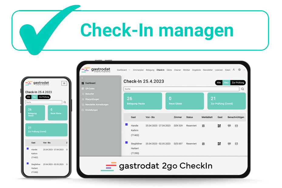 Check-In: optionaler Teil von gastrodat 2go.