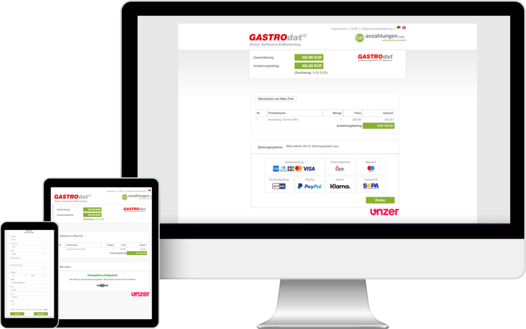GASTROdat OnlineZahlung