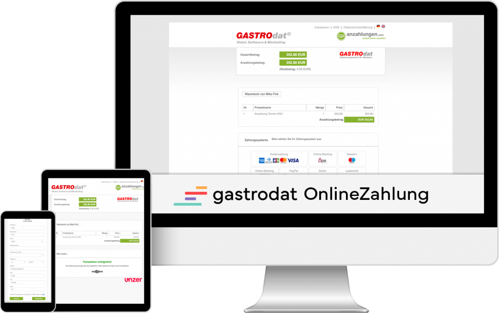 gastrodat OnlineZahlung - das Online Hotel Zahlungstool